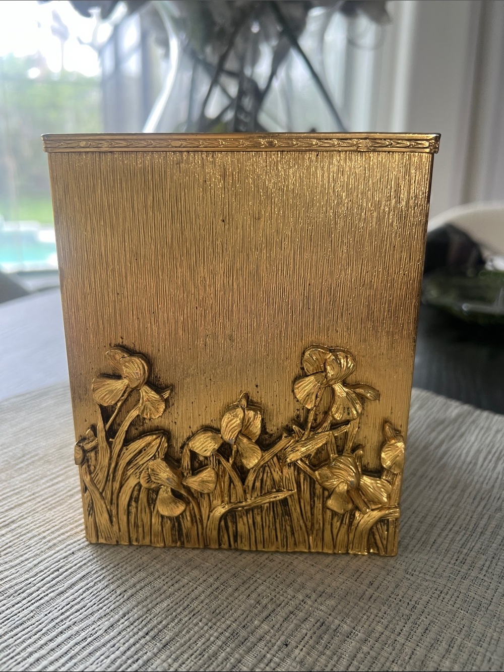 Stylebuilt vintage Gold Floral Decorative tissue box